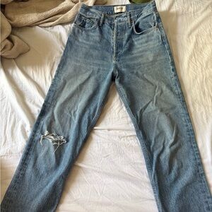 Agolde Light Blue Straight Jeans